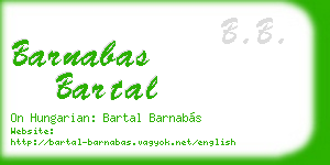 barnabas bartal business card